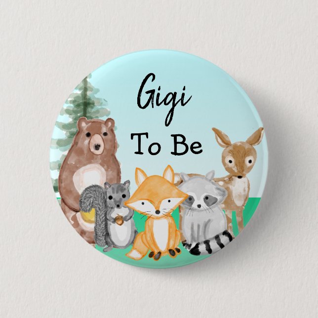 Gigi to be Woodland Creaters Baby Shower Knapp (Framsida)