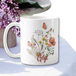 Gigi Wildflower Blommig Personlig Skräddarsydd Mug Kaffemugg