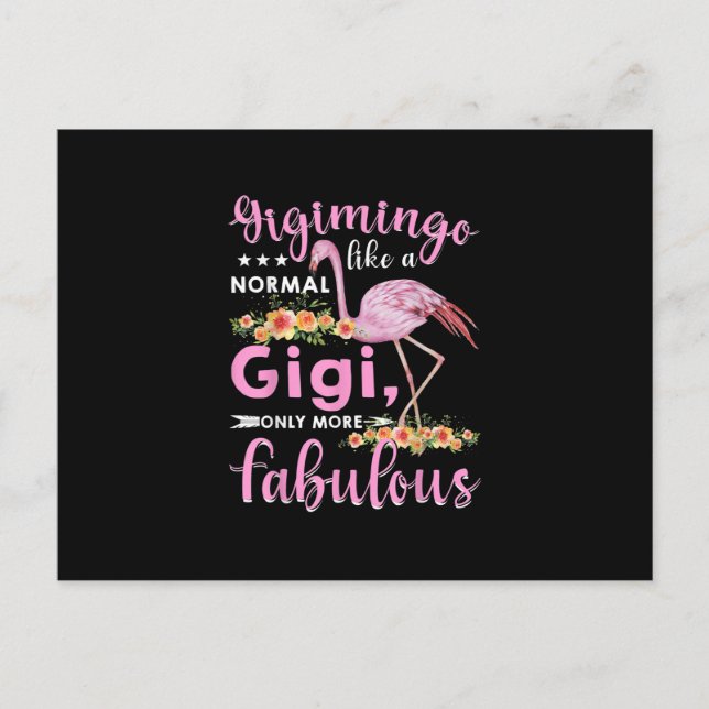Gigimingo som en vanlig gigi Flamingo Mors Day Vykort (Framsida)