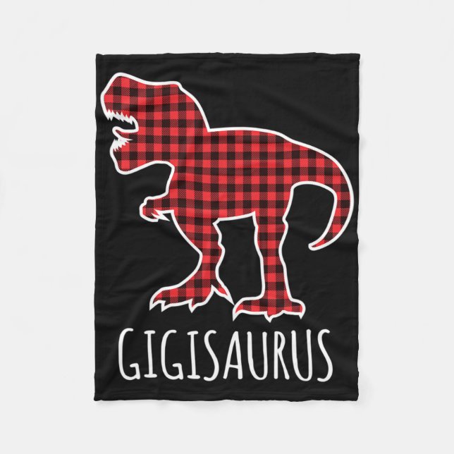 Gigisaurus Buffalo-rutig Dinosaur Rolig Matchande  Fleecefilt (Framsidan)