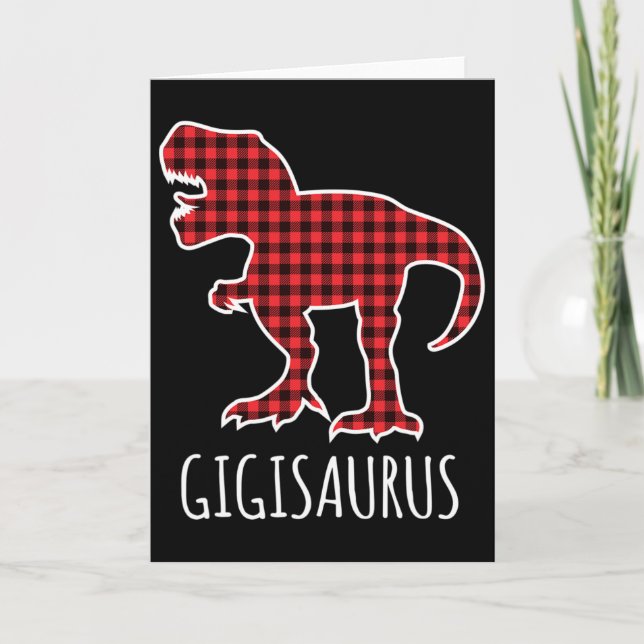 Gigisaurus Buffalo-rutig Dinosaur Rolig Matchande  Kort (Framsida)