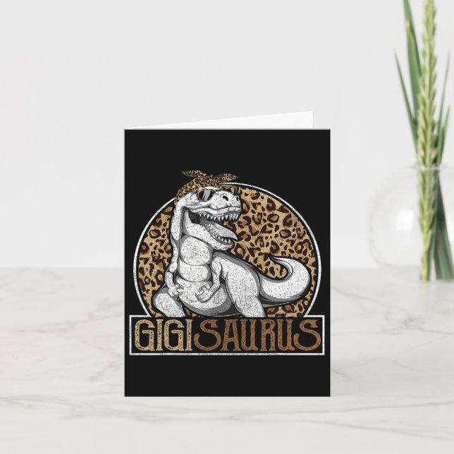 Gigisaurus Dinosaur Gigi Leopard Tröjor  Kort (Framsida)