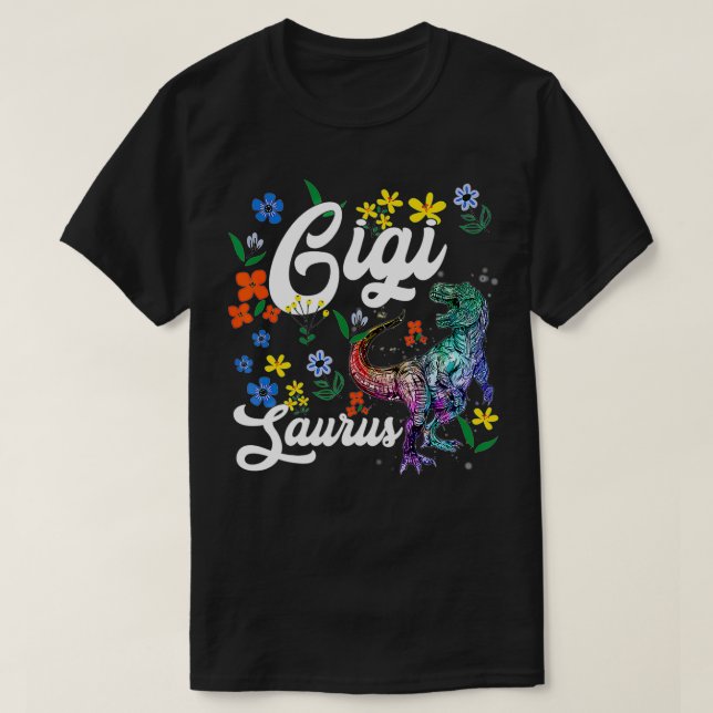 Gigisaurus Gigi Dinosaur TRe Flower T Shirt (Design framsida)