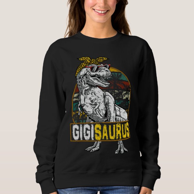 Gigisaurus Leopard Rex Dinosaur Gigi Saurus Mor T Shirt (Framsida)