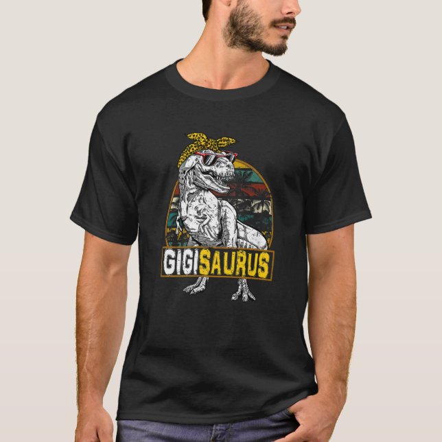 Gigisaurus Leopard Rex Dinosaur Gigi Saurus Mor T Shirt (Framsida)