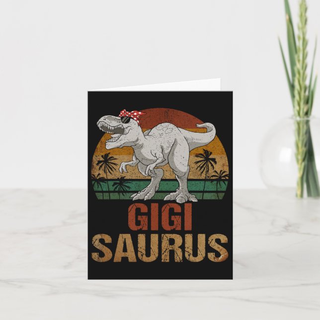 Gigisaurus T Rex Dinosaur Gigi Saurus Mors Dag Kort (Framsida)
