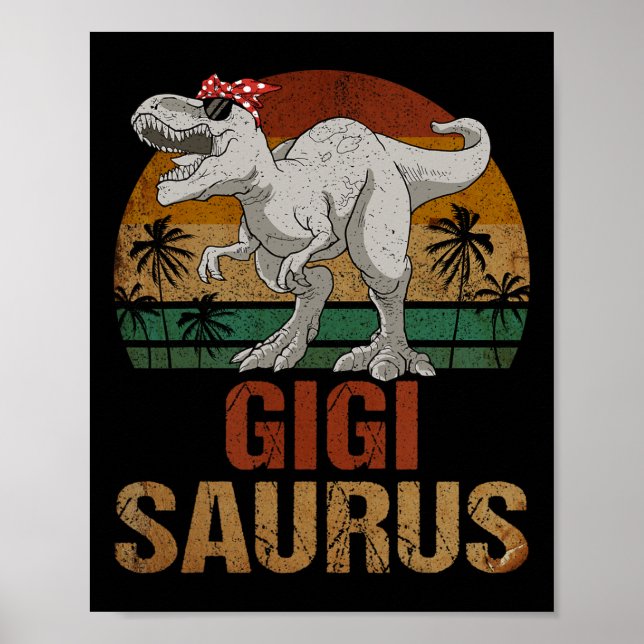 Gigisaurus T Rex Dinosaur Gigi Saurus Mors dag Poster (Framsidan)