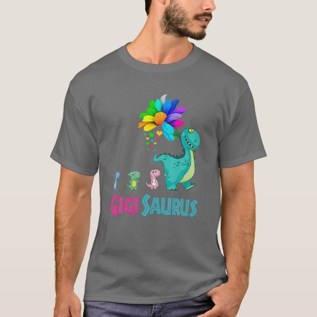 Gigisaurus T Rex Gigi Saurus Dinosaur Family Match Shirt (Framsida)