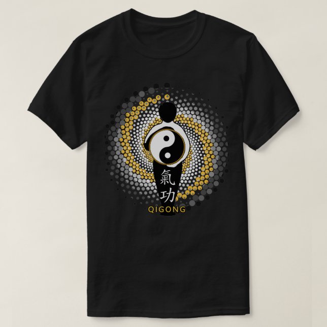 GIGONG Golden Energy Qi Gong Yin Yang Meditation C T Shirt (Design framsida)