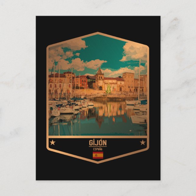 Gijón Vykort (Framsida)