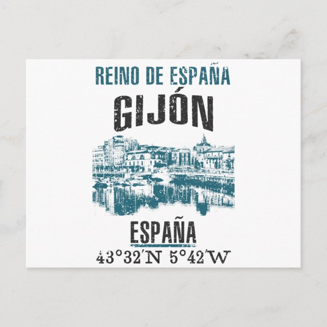 Gijón Vykort (Framsida)