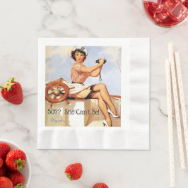 Gil Elvgren Pin Up iförd Kapten Hatt Kikare Pappersservett