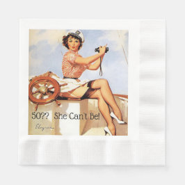 Gil Elvgren Pin Up Win Captains Hat Binoculars Pappersservett