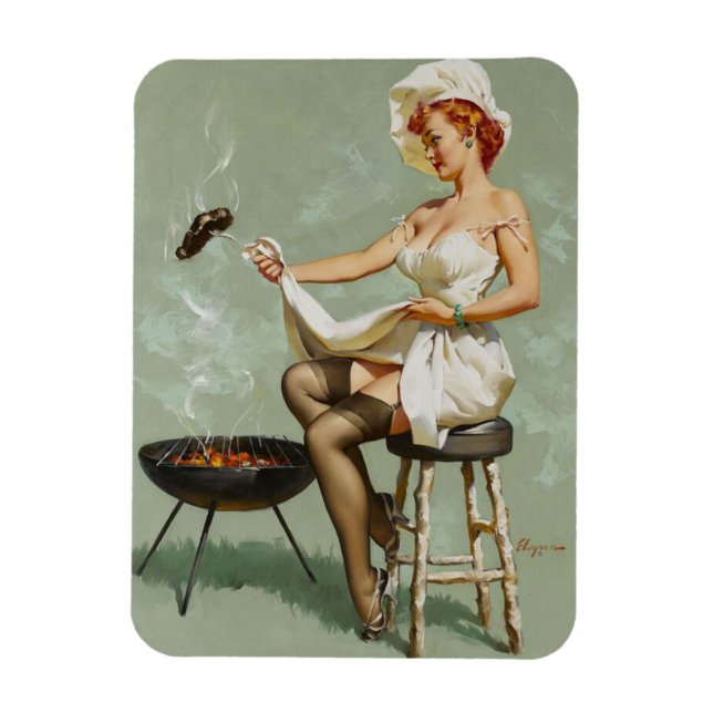 Gil Elvgren - Vintage-stift up girl art ♡ Magnet (Vertikal)
