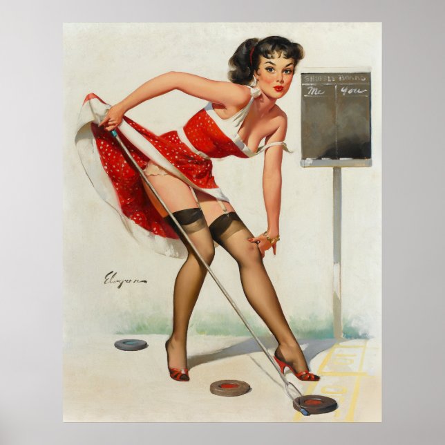 Gil Elvgren - Vintage-stift up girl art ♡ Poster (Framsidan)