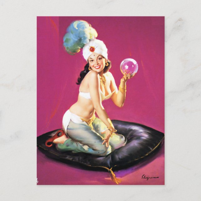 Gil Elvgren ♡ Vintage tag i ♡ Vykort (Framsida)