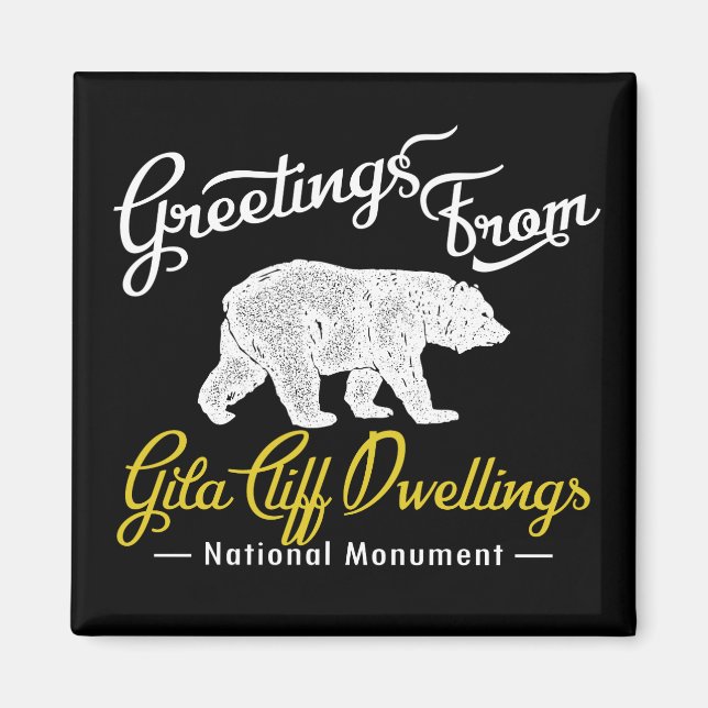 Gila Cliff Dwellings National Monument Bear Magnet (Framsidan)