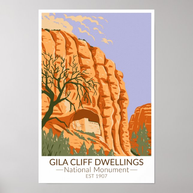 Gila Cliff Dwellings National Monument New Mexico Poster (Framsidan)