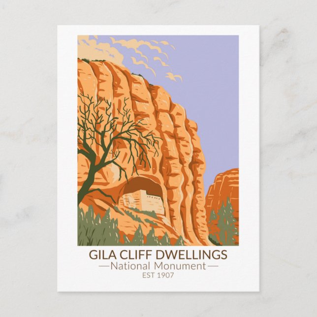 Gila Cliff Dwellings National Monument New mexico Vykort (Framsida)