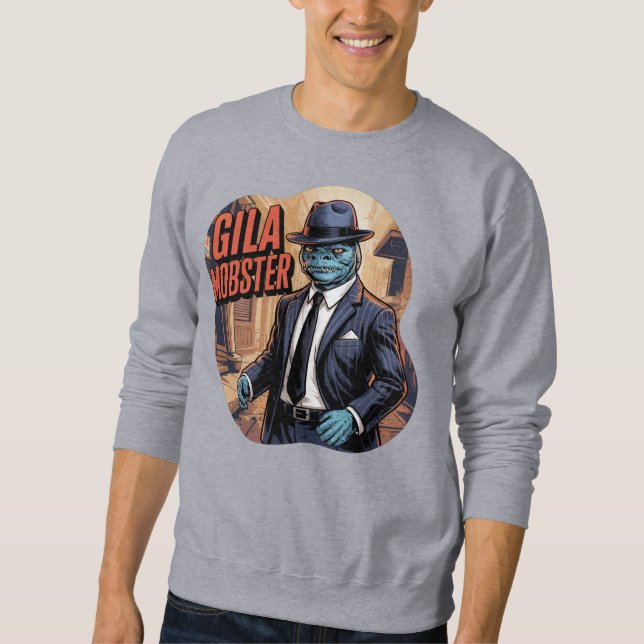Gila Mobster Illustration Combo Creature Funny Lång Ärmad Tröja (Framsida)