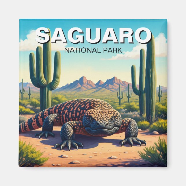 Gila Monster Saguaro nationalpark Magnet (Framsidan)