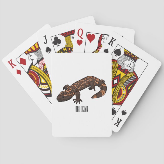 Gila monsterets tecknad illustration casinokort (Baksidan)