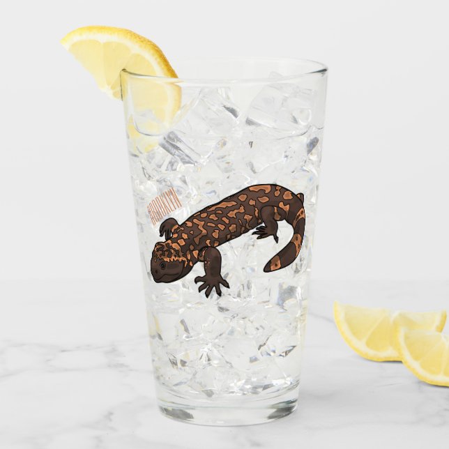 Gila monsterets tecknad illustration glaskopp (Framsida Ice)