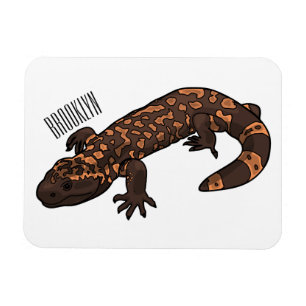 Gila monsterets tecknad illustration magnet