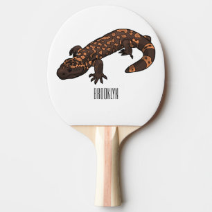 Gila monsterets tecknad illustration pingisracket