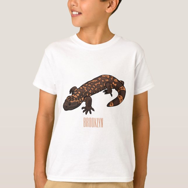 Gila monsterets tecknad illustration t shirt (Framsida)