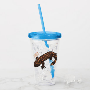 Gila monsterets tecknad illustration take away mugg