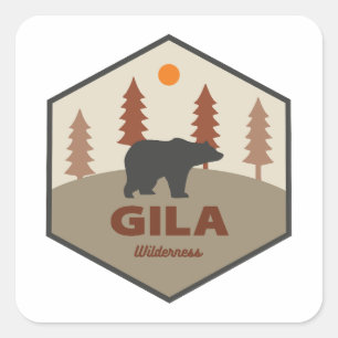 Gila Wilderness New mexico Bear Fyrkantigt Klistermärke