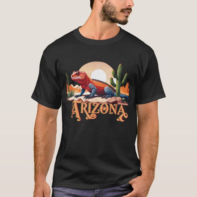 Gilaödla i öken märkt Arizona T Shirt (Framsida)