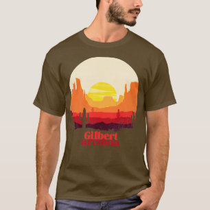 Gilbert Arizona Desert Illustration Vintage Souven T Shirt