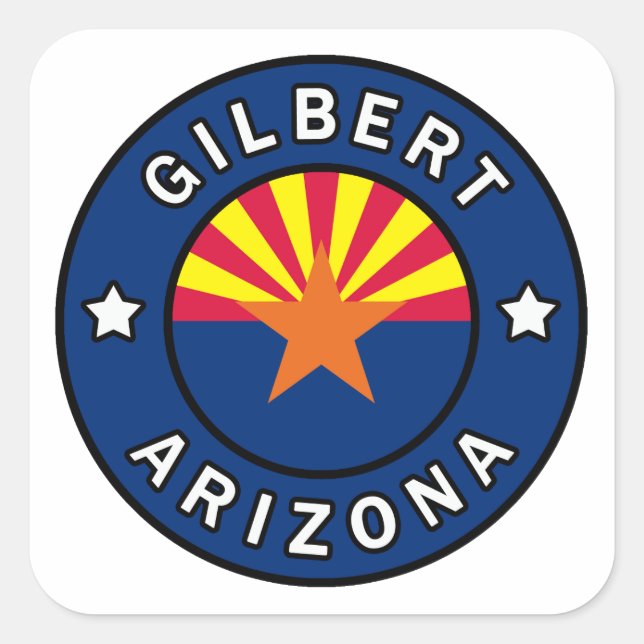Gilbert Arizona Fyrkantigt Klistermärke (Framsida)