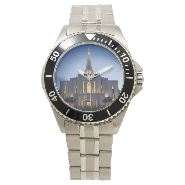 Gilbert Arizona LDS Temple Stainless Steel Watch Armbandsur (Framsida)