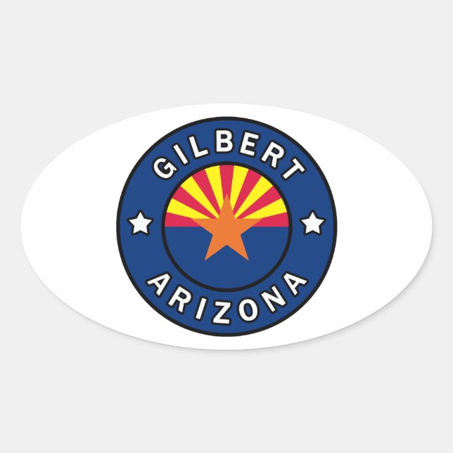 Gilbert Arizona Ovalt Klistermärke (Framsida)