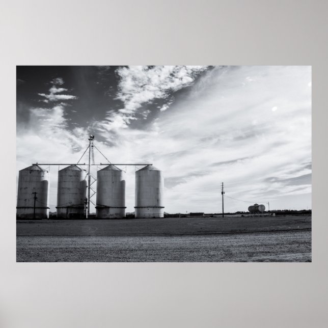 Gilbert Arizona Silos in Black and White Poster (Framsidan)
