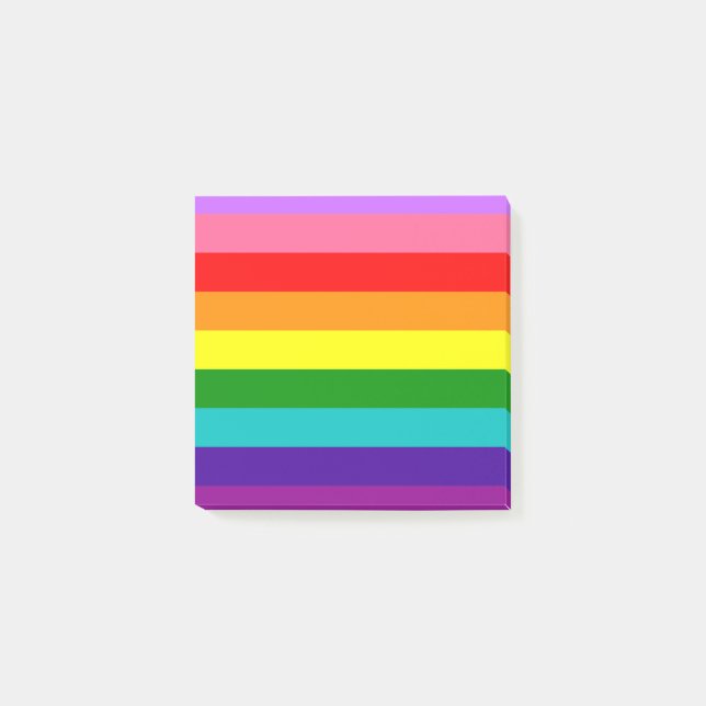 Gilbert Baker’s 9-Stripe Rainbow Flag Post-it Block (Framsida)