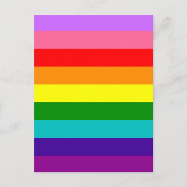 Gilbert Baker’s 9-Stripe Rainbow Flag Vykort (Framsida)
