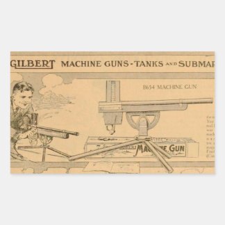 Gilbert leksak Maskin Gun 1919 Rektangulärt Klistermärke