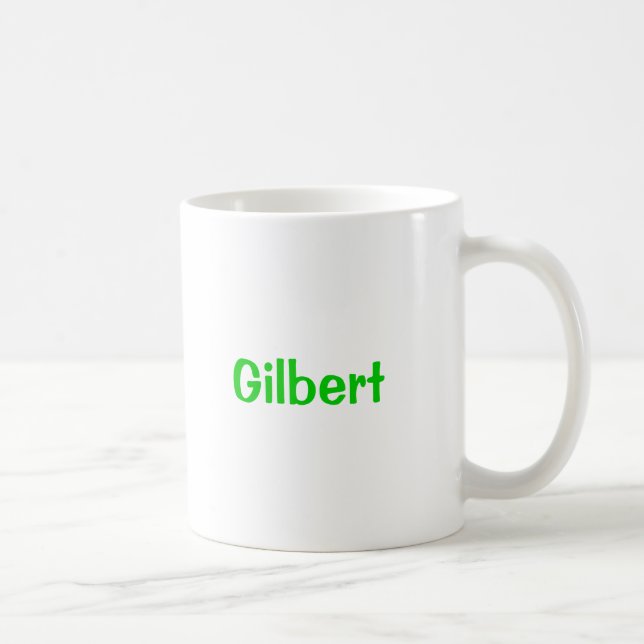 Gilbert Namn Mugg Grönt Text (Höger)