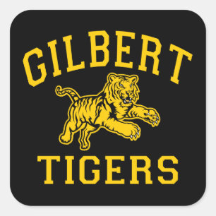Gilbert tigrar fyrkantigt klistermärke
