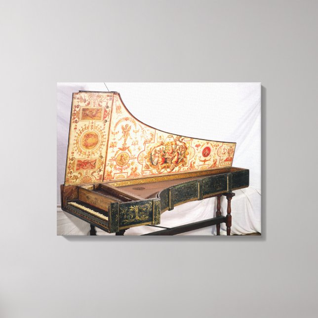 Gildad och målad harpsichord canvastryck (Framsida)