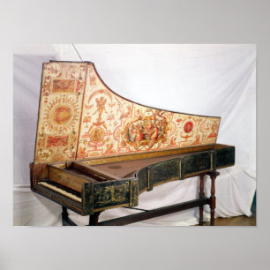 Gildad och målad harpsichord poster