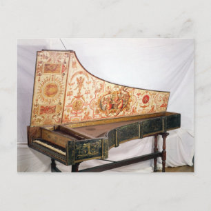Gildad och målad harpsichord vykort