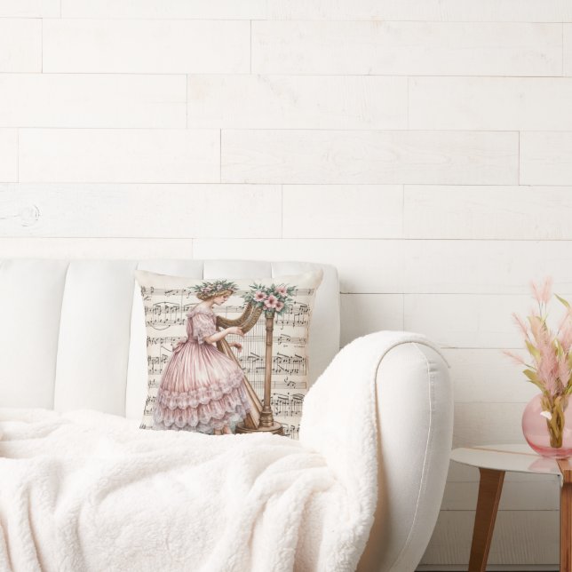 Gilded Age Harpist på Lakan Music Kudde (Soffa)