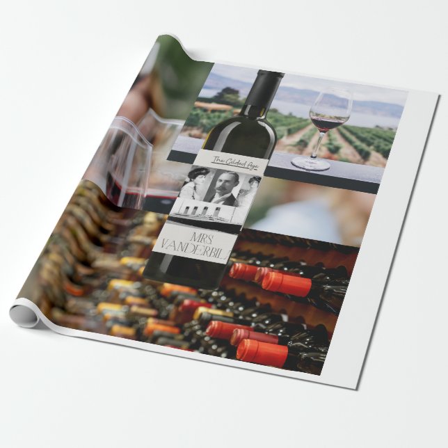 Gilded Age Vin-Thed Wrapping Papper Presentpapper (Utrullad)