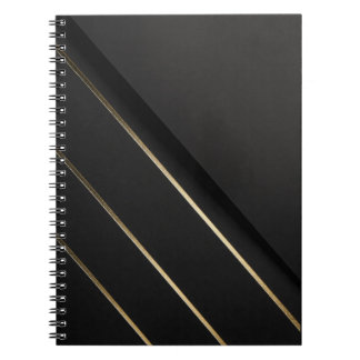 Gilded Alignment — Minimalist Black & Gold Anteckningsbok