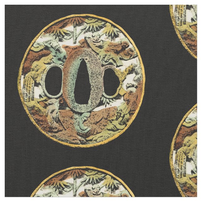 Gilded Asian Medallion by Vision Studio Tyg (Närbild)